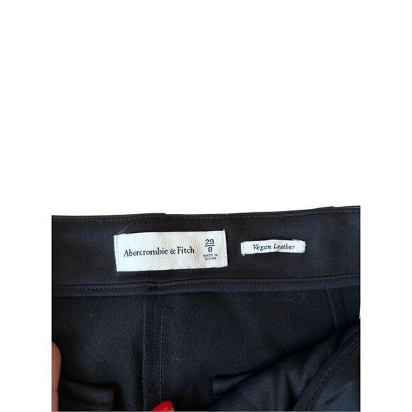 NEW Abercrombie & Fitch Vegan Leather Skinny Flare Pants size 29 Black - Picture 5 of 12